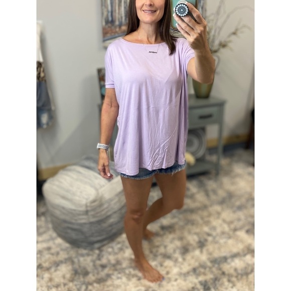 PIKO 1988 Dolman Boxy Boat Neck Tunic Bamboo Top Lavender 0114 - Picture 4 of 6